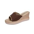 thumbnail image 2 of Viluyesy Womens Slippers Casual Fashion Open Toe Non-Slip Womens Footwear Brown Size 36, 2 of 10