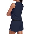 thumbnail image 3 of NELEUS Womens Plus Size Workout Athletic Tank Tops Loose Fit Crop Tops Mesh Breathable Sleeveless Yoga Shirts,Navy Blue,US Size 2XL, 3 of 11