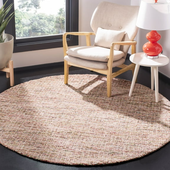 Safavieh Abstract Delia Distressed Wool Area Rug, Beige/Rust, 6' x 6' Round