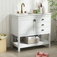 thumbnail image 2 of Gymax Bathroom Vanity Unit w/ Basin w/ Extra Wide Granite Countertop Ceramic Sink, 2 of 10