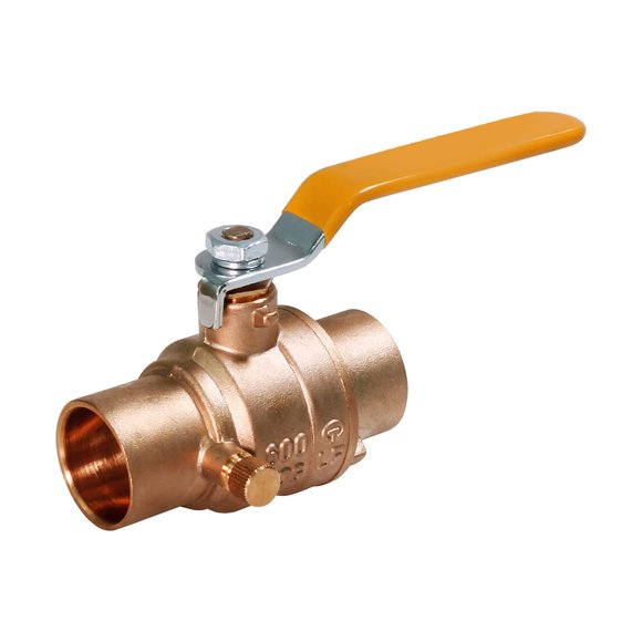 Midline Valve Valve 627C234-NL à Bille Premium à Port Complet avec Laiton de Vidange, x 1/2 Po SWT