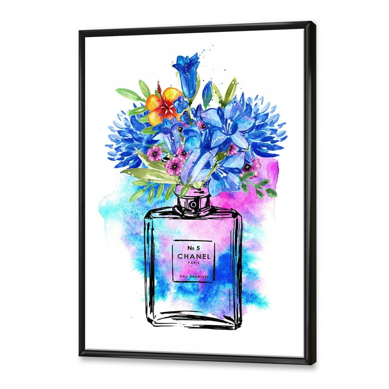 Free Shipping! Designart French Country Perfume Chanel Five Blue