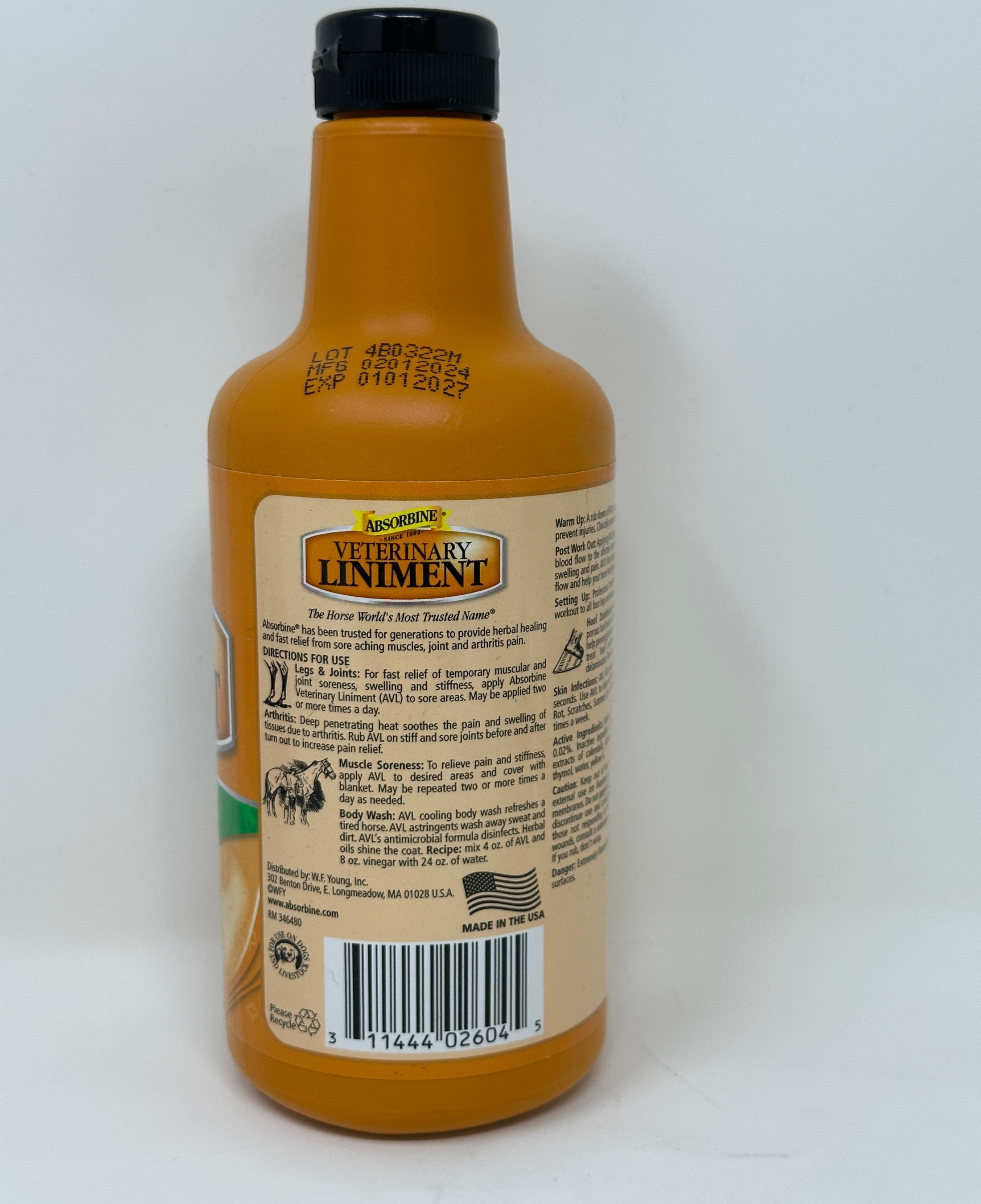 Absorbine Topical Analgesic & Antiseptic Veterinary Liniment Muscle & Joint Pain Relief, 16 oz