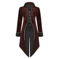 thumbnail image 1 of Uinagy Robe Médiévale Rétro pour Femmes Mi-Longue Manteau Punk Veste Smoking, 1 of 6