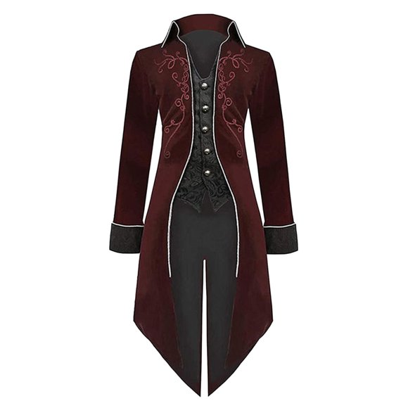 Women Vintage Slim Medieval for Women Retro Punk Jacket Cosplay Gothic Anime Clothes Gold Edge Coat Jacket Gothic Tailcoat Vintage Tuxedo Coats