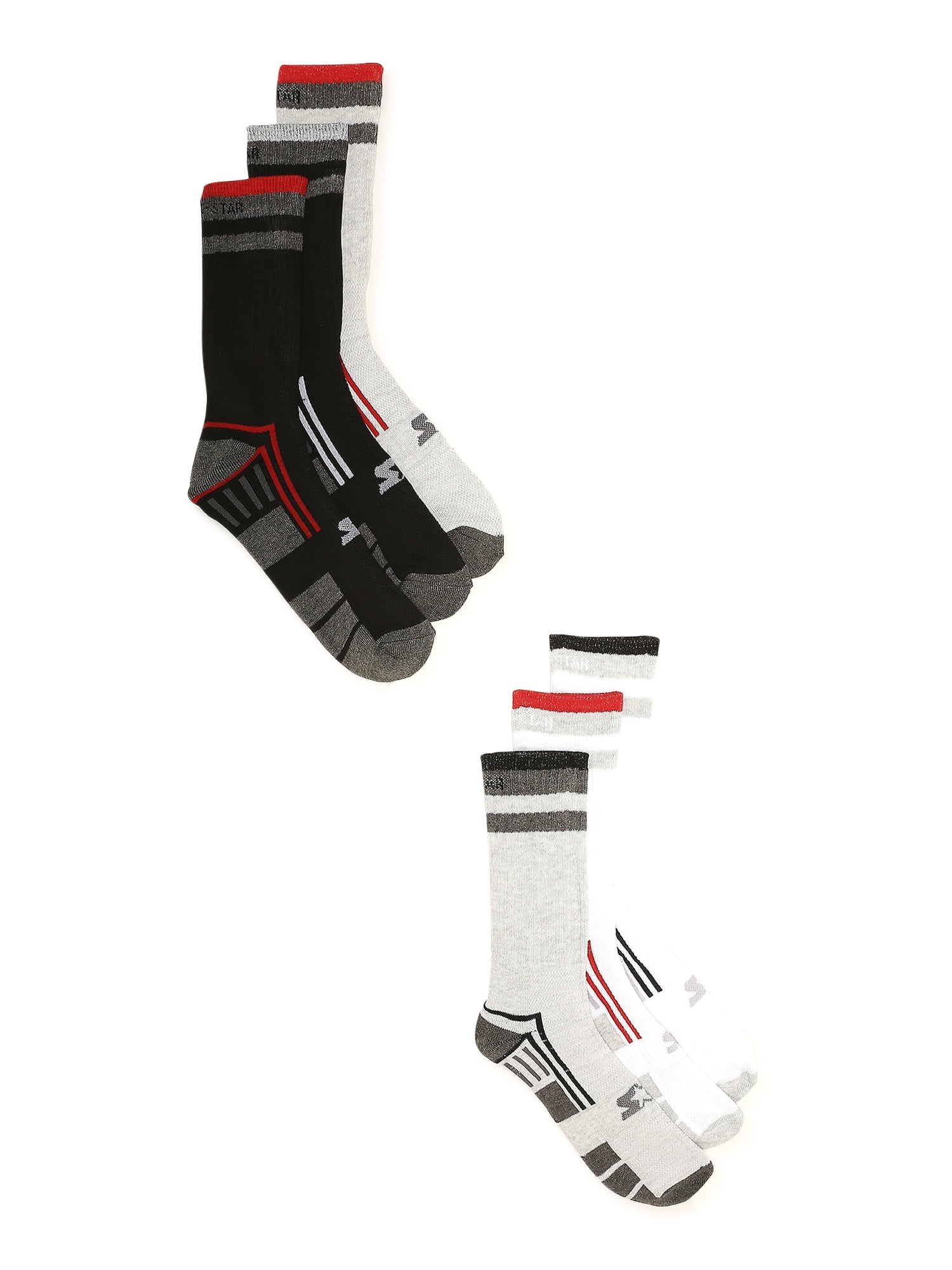 Starter Men's Half Cushion Crew Socks, 6-Pack