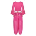 thumbnail image 2 of Alvivi Belly Dancer Costume for Women  Dance Crop Top with Lantern Pants Arabian Princess Set Hot Pink L, 2 of 7