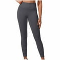 thumbnail image 2 of SBYOJLPB Women's Solid Color High Waisted Hip Elastic Fitness and Sports Tight and Nude Yoga Long Pants Dark Gray 2(XS), 2 of 4