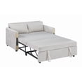 thumbnail image 4 of Perseo 55.5"W Beige Teddy Velvet Sleeper Loveseat with Dual-Pull Sleeper Design, 4 of 5