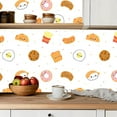 thumbnail image 5 of Peel and Stick Wallpaper Canvas Contact Paper Seamless Cute smiling food faces Sushi quesadilla go dog French fries Self Adhesive and Removable 24in x 118in, 5 of 8