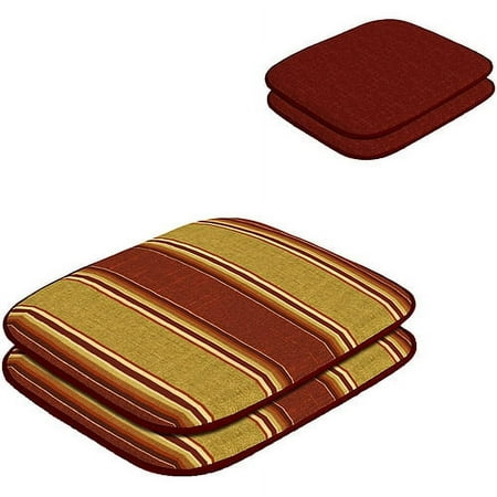 Ainsworth Stripe Red Reversible Seat Pads 2-pack
