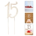thumbnail image 5 of NIAIZEK 15th Birthday or Anniversary Cake Topper Crystal Rhinestones for Party Supplies (Gold 8.46X3.35X0.08in), 5 of 7