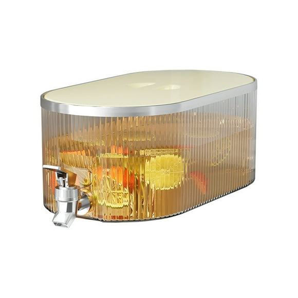 YIHNDIS Drink Dispenser, Water Dispenser Countertop, Glass Drink Dispenser, Beverage Dispenser, with Leak-Proof Spigot, Clear Rectangular Jar, Storage for Party, Fridge, for Water, Iced Tea