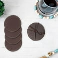 thumbnail image 3 of 4PC Round Genuine Leather Coasters Cherry, 3 of 4