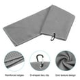 thumbnail image 4 of Unique Bargains 24'x16' Golf Towels Tri Fold Waffle Pattern Towels Soft Fiber with D Clip Grey, 4 of 6