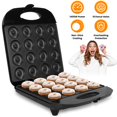 thumbnail image 3 of Mini máquina para hacer donas para niños, máquina para hacer donas con doble calentamiento, apta para 16 donas pequeñas, 1400 W, perfecta para desayunos, bocadillos y postres, 3 of 8