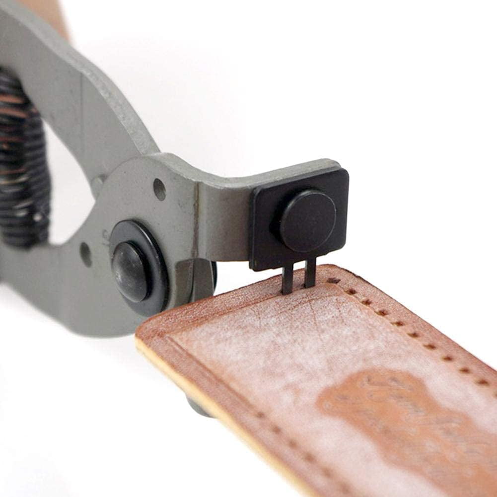 ABPETE Leather Hole Puncher, Leather Silent Pliers Sturdy Carbon Steel Leather Craft Hole Punch Stitching Tools Sewing Chisel for Belts Purses Watch Bands(4mm-2 Teeth)