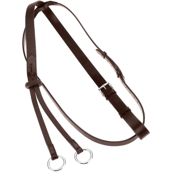 HORZE Leather Running Martingale - Dark Brown - Cob