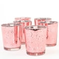thumbnail image 4 of Koyal Wholesale 12-Pack Blush Pink Antique Votive Cups, Mercury Glass Candle Holders, Wedding Votive Candle Holders, 4 of 5