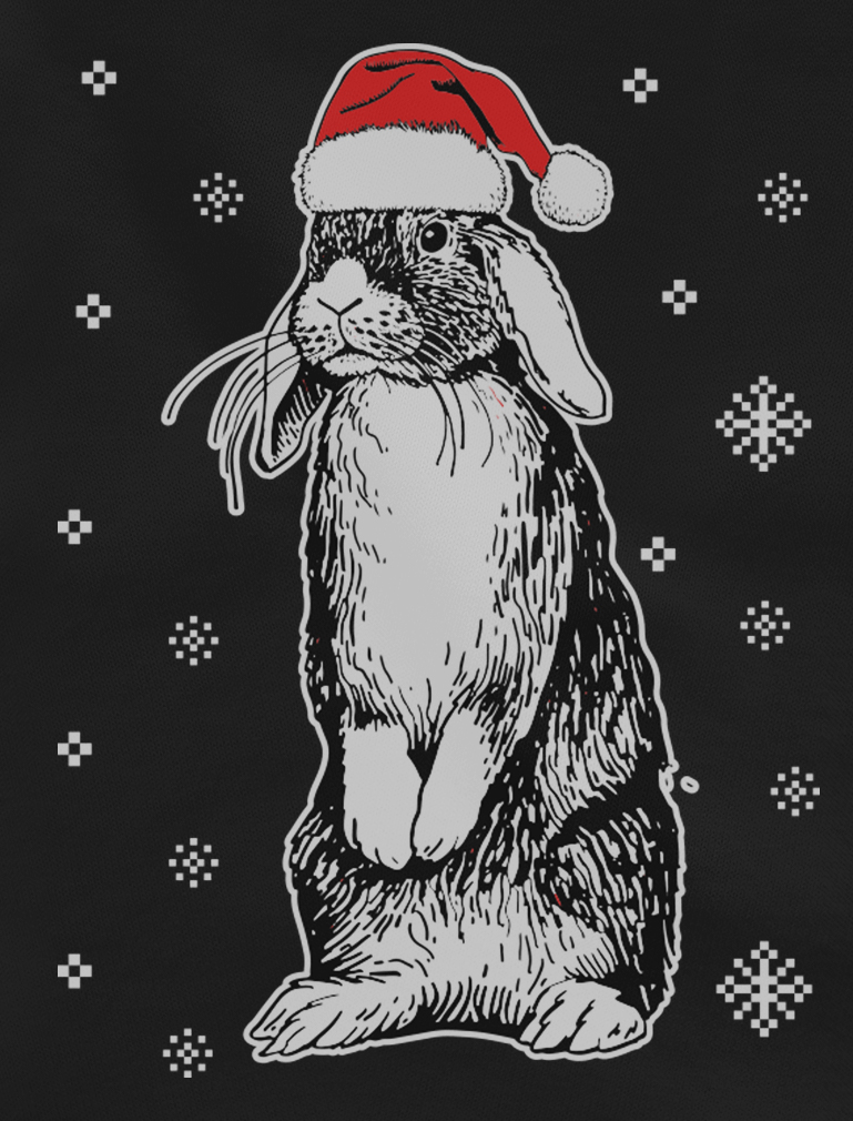 Tstars Boys Unisex Ugly Christmas Bunny Rabbit Santa Hat Cute Kids Christmas Gift Funny Humor Holiday Shirts Xmas Party Christmas Gifts for Boy Toddler Kids Sweatshirt - image 4 of 4