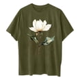 thumbnail image 6 of Mifsaly Oversized Graphic Tees for Women Magnolia Floral Print Cotton T-Shirts Crewneck Short Sleeve Summer Tops Lightweight Breathable Casual Daily Loose Fit Shirts 2026 L, 6 of 7