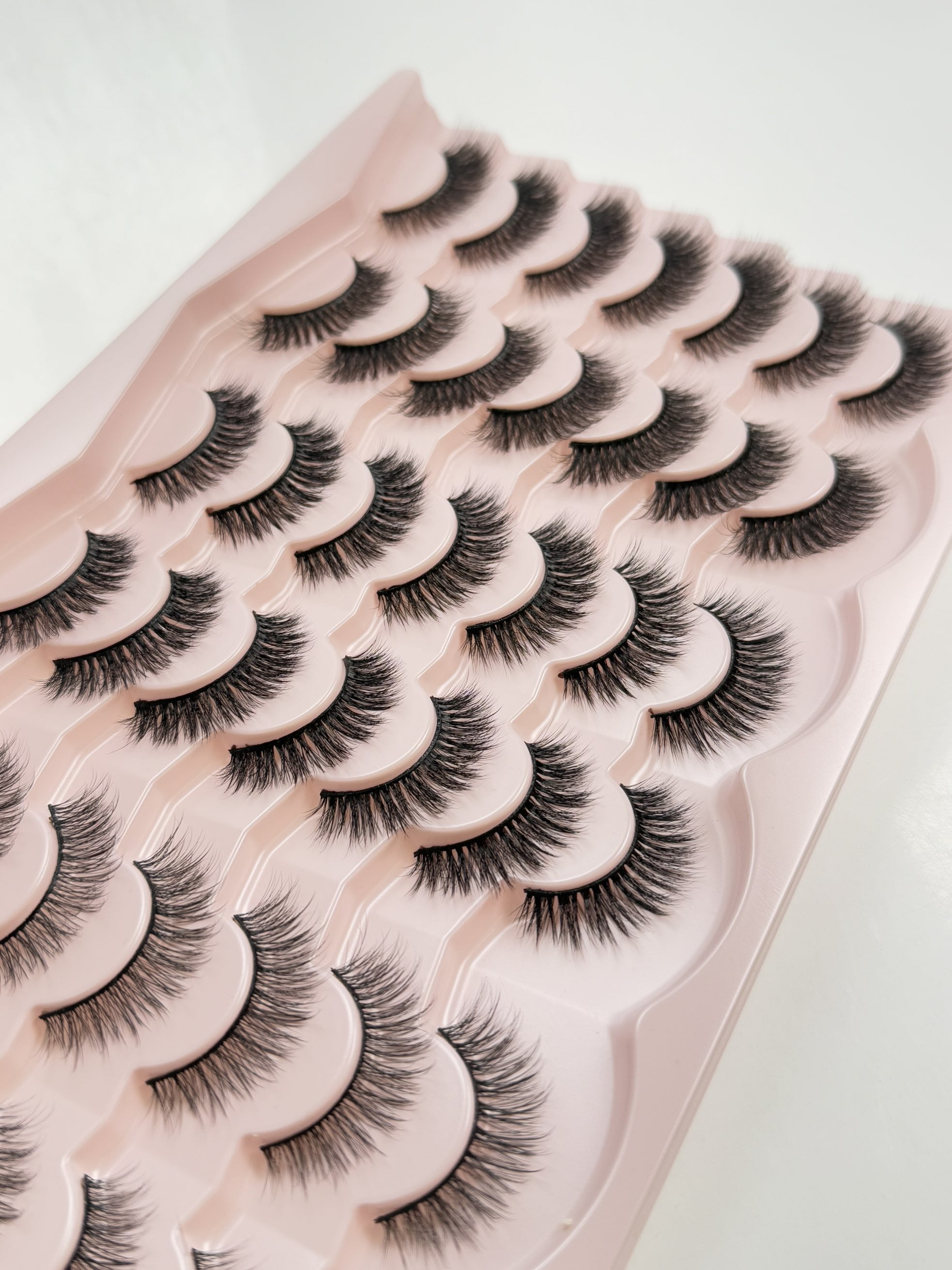 Lash Pack 21 Pair Natural Look Fluffy Cat Eye Strip Eyelash Small Fake Lashes Full Pestañas Sets for MUA and Beginners Daily Makeup