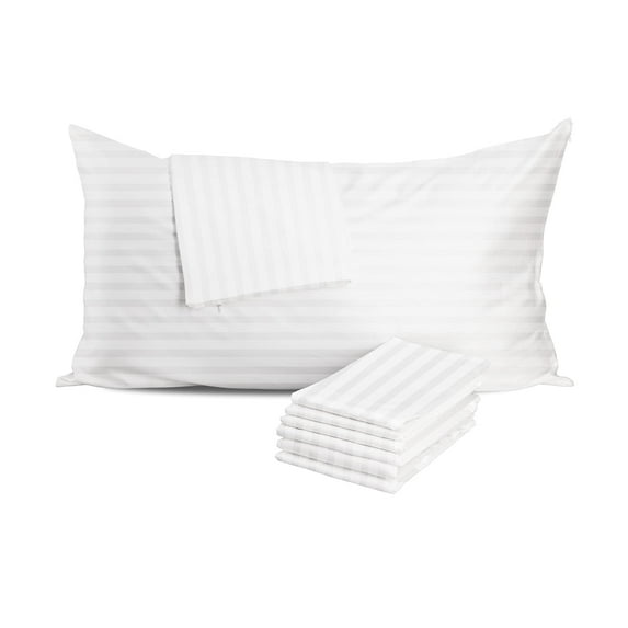 Craftsworth 100% Cotton Pillow Protector, 20x36 Stripe - King (PK 8)