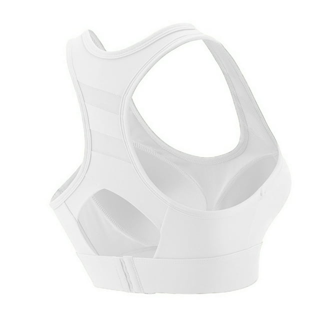 Xfvqtps Sports Bra for Women Racerback Back Buckle Padded Breathable High Impact Yoga Athletic Exercise Bras White