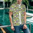 thumbnail image 6 of KLL Striped With Palm Tree Branches for Men's Baseball Shirts,Short Sleeve Casual Shirts Button Down Shirt for Men Beach Summer Wedding Shirt-Medium, 6 of 7