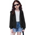 thumbnail image 3 of Oudiya Girls Zip Up Cropped Hoodies Long Sleeve Sweatshirts Jackets with Pockets, 5-14Y, 3 of 8