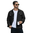 thumbnail image 4 of ELESOL Men's Cotton Denim Jacket Lightweight Trucker Jackets Casual Washed Jean Jacket, 4 of 7