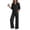 Black #04, variant on Women's 2 Piece Outfits V Neck Sweatsuit Lounge Sets, Regular Shoulder Top & Wide Leg Pants, Loose Wrinkle-Free Loungewear, Daily Travel Airport Matching Sets, Fall Winter Clothing L