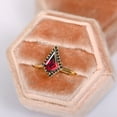 thumbnail image 4 of Kite Cut Garnet and Black Onyx Stackable Ring, 925 Starling Silver Ring, Janary Birthstone Wedding Ring, Art Deco Red Garnet Proposal Ring, Engagement Ring., 4 of 4