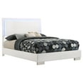 thumbnail image 6 of Bed Frame White High Gloss Wood Full LED Panel Bed, 6 of 7