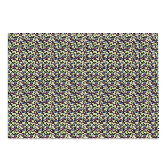 Flower Cutting Board, Grunge and Daisy Blossoms Garden Pattern Graffiti Style Vibrant Colored, Decorative Tempered Glass Cutting and Serving Board, Large Size, Multicolor, by Ambesonne