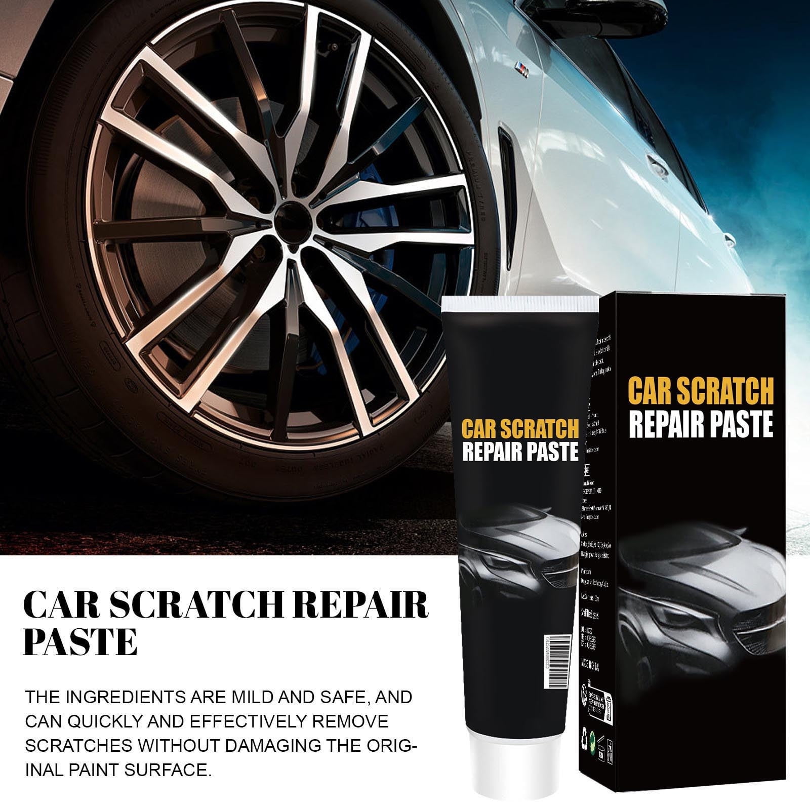 Pâte à Polir Réparatrice Rayures Voiture - 100g, élimine éraflures, Oxydation, Tourbillons, Sans Outil - 5