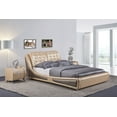 thumbnail image 1 of US Pride Furniture Victoria Leather Platform Bed, Gold, Eastern King, B8047-EK, 1 of 5
