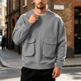 thumbnail image 3 of Horkkom Crewneck Sweatshirt Men Long Sleeve Work Casual Shirts Oversized Loose Sweatshirts with Pockets XXL, 3 of 7