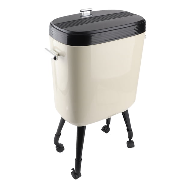Bote De Basura Alto Con Patas Con Ruedas, Cesto De Basura Extraíble De Gran Capacidad De 15 L Para Tocador, Dormitorio, , Sala De Estar
