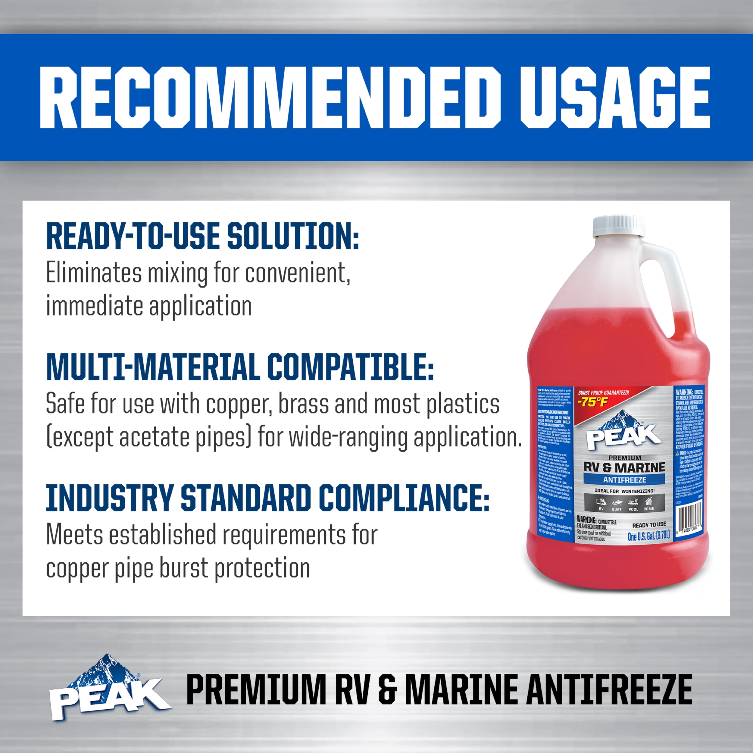 PEAK RV & Marine Antifreeze, 1 gal