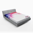 thumbnail image 1 of Ambesonne 4th of July Fitted Sheet, Grunge Flag Art, Full Size, Scarlet Navy Blue White, 1 of 2