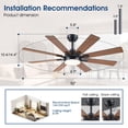 thumbnail image 3 of Ventilador de techo Kviflon 132 cm con luces y mando a distancia, color marrón, 3 of 9