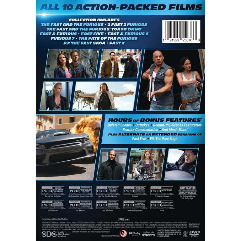 Fast & Furious 10-Movie Collection (Walmart Exclusive) (DVD