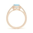 thumbnail image 2 of ANGARA Natural Rectangular Cushion 1.85 ct Aquamarine Halo Engagement Ring in 14K Rose Gold for Women (Size-9x7mm) | March Birthstone, Anniversary, Jewelry Gift for Women | Natural Aquamarine Ring, 2 of 8