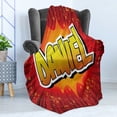 thumbnail image 4 of Daniel Soft Flannel Fleece Throw Blanket, Retro Backdrop with Stars and Pop Art Detail with American Boys Name, Cozy Plush for Indoor and Outdoor Use, 50" x 70", Red Orange and Yellow, by Ambesonne, 4 of 5