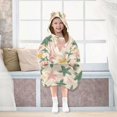 thumbnail image 7 of FORMRS Wearable Blanket Hoodie with Sleeves for Kids Cozy Flannel Sweatshirt, Pastel Pink Stars, 7 of 7