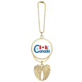 thumbnail image 1 of Canada National Flag Blue Pattern Car Keychain Angel Wing Pendant, 1 of 4