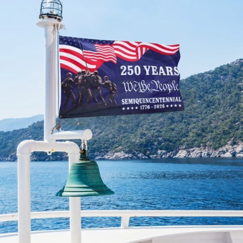 250 Year American Anniversary Flag 4x6 Ft Outdoor Double Sided 250th Anniversary USA Flag 4th of July We-The-People Patriotic Flags For Outside Indoor Decor