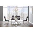 thumbnail image 1 of homeroots kitchen & dining 383834 Elegant Marble Glass Top Dining Table with X Base Stainless Steel Accents, 1 of 1