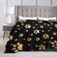 thumbnail image 5 of Cute Dog Paws Prints Throw Blanket Ultra Soft Warm All Season Golden Animal Footprints Decorative Fleece Blankets for Bed Chair Car Sofa Couch Bedroom, 5 of 7